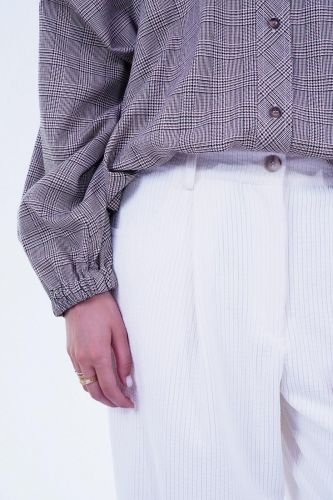 Pantalon en velours cotelé blanc 8PM | Marine