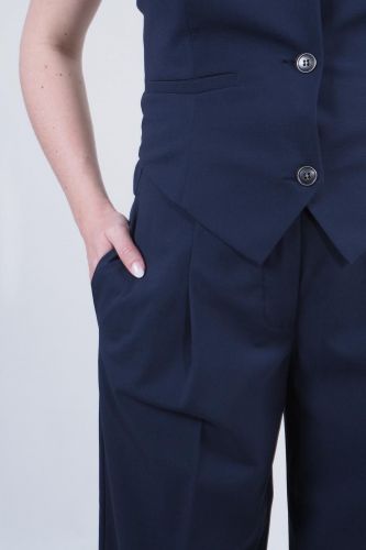 Pantalon à pinces bleu 8PM | Marine