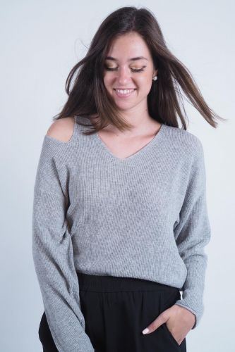 Pull en maille grise 8PM | Marine