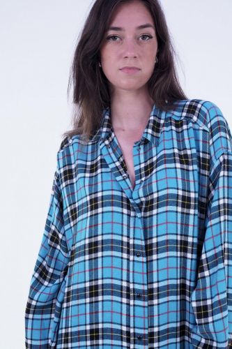 Robe à carreaux turquoise 8PM | Marine