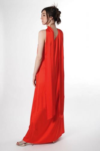 Robe longue satinée orange 8PM | Marine