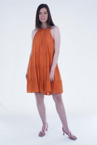 8PM robe Orange femmes (Robe plissée soleil - RITZ ruggine) - Marine | Much more than shoes