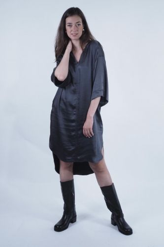 Robe en satin grise 8PM | Marine