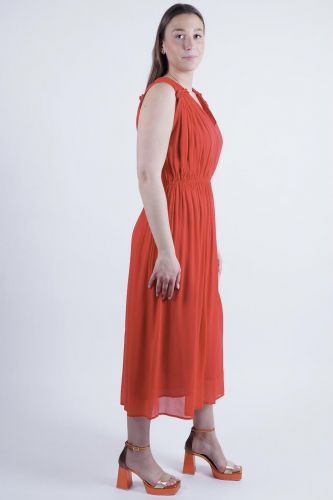 Longue robe grecque rouge - orange 8PM | Marine