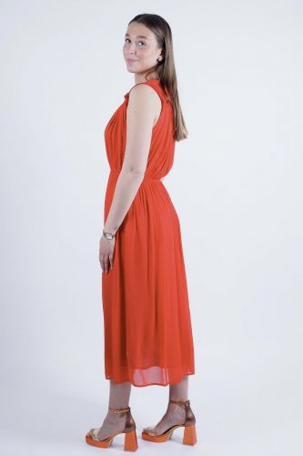 Longue robe grecque rouge - orange 8PM | Marine