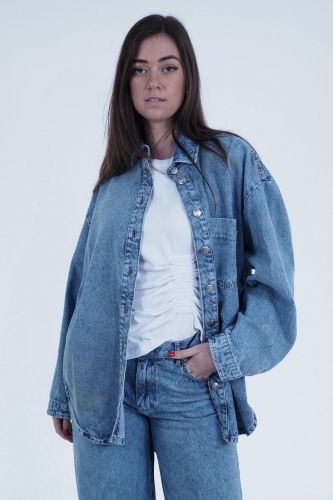 8PM chemise Bleu femmes (Surchemise denim foil - BADIRA) - Marine | Much more than shoes