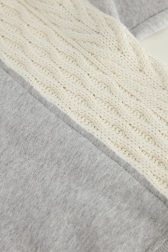 Sweat-shirt manches torsades gris chiné et écru 8PM | Marine