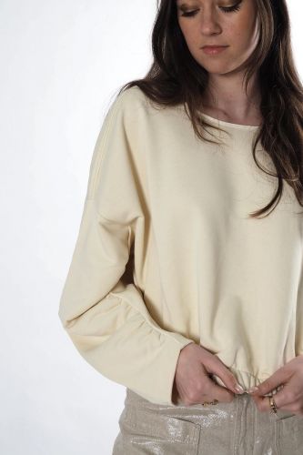 8PM sweat  Beige femmes (Sweat vanille - NAGOYA vanille resserage bas) - Marine | Much more than shoes