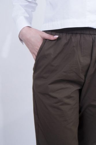 Pantalon en toile couleur taupe 8PM | Marine