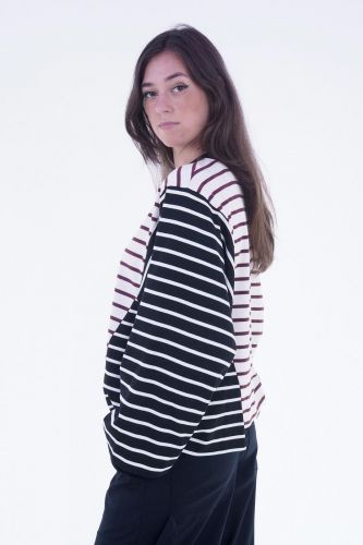 T-shirt bicolore ligné 8PM | Marine