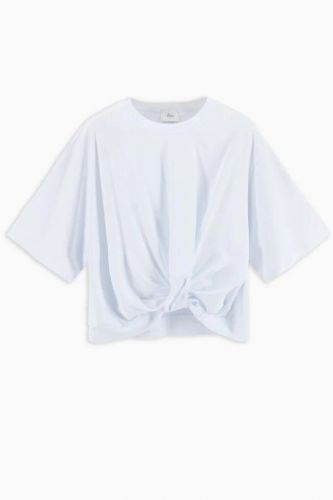 T-shirt blanc avec noeud sur le devant 8PM | Marine