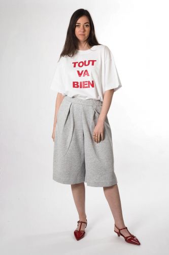 T-shirt blanc et rouge TOUT VA BIEN 8PM | Marine