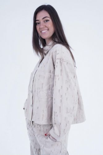 8PM veste Beige femmes (Veste denim trous - GRITTI beige) - Marine | Much more than shoes