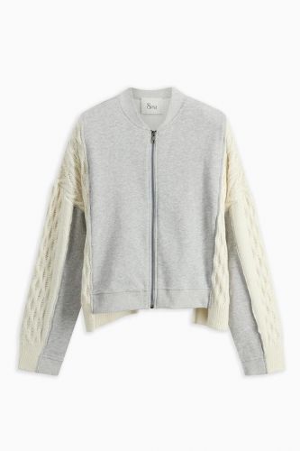 Cardigan gris manches torsades 8PM | Marine