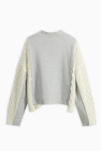 Cardigan gris manches torsades 8PM | Marine