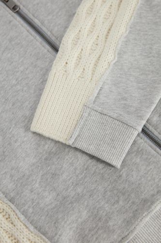 Cardigan gris manches torsades 8PM | Marine