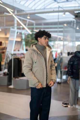 Manteau bi matière beige AFTERLABEL | Marine