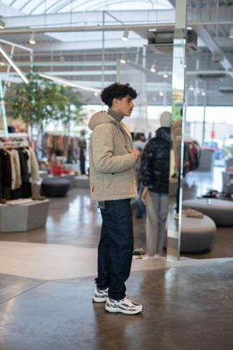 Manteau bi matière beige AFTERLABEL | Marine