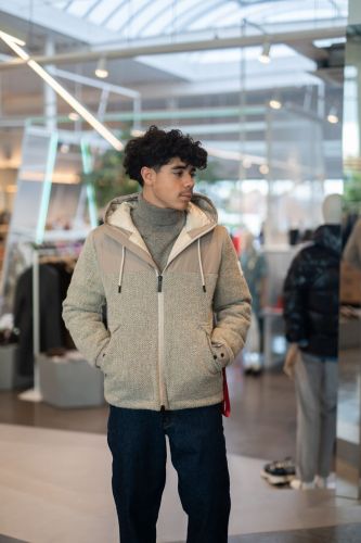 Manteau bi matière beige AFTERLABEL | Marine