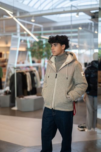 Manteau bi matière beige AFTERLABEL | Marine