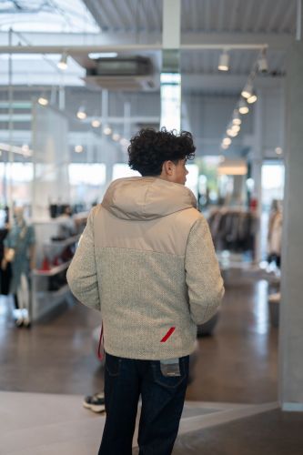 Manteau bi matière beige AFTERLABEL | Marine