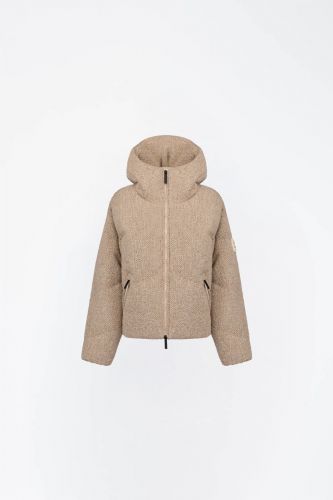 Manteau beige tissu lainé à motif chevron AFTERLABEL | Marine