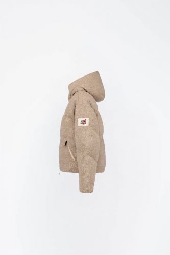 Manteau beige tissu lainé à motif chevron AFTERLABEL | Marine