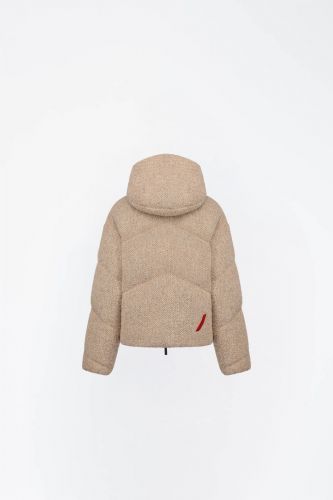 Manteau beige tissu lainé à motif chevron AFTERLABEL | Marine