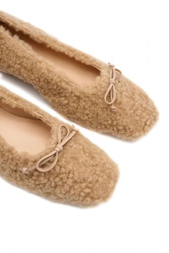 Ballerines bouclettes beige AGL | Marine
