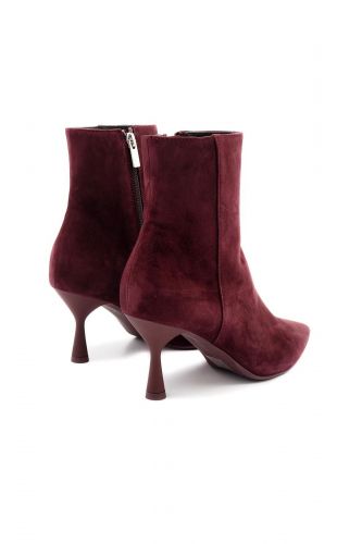 Bottes en daim bordeaux à petit talon AGL | Marine