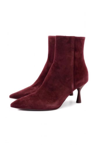 Bottes en daim bordeaux à petit talon AGL | Marine