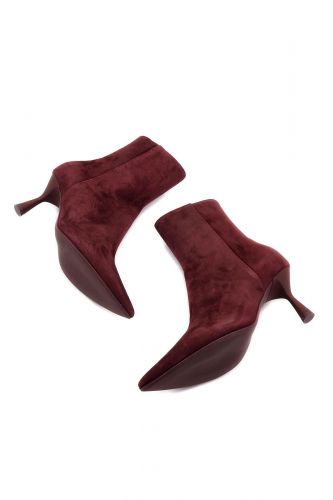 Bottes en daim bordeaux à petit talon AGL | Marine