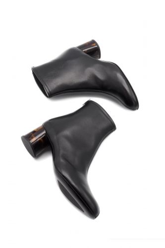Boots noires chic à talon effet tortoise AGL | Marine
