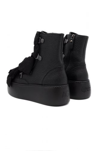 Boots à gros nœuds en satin AGL | Marine