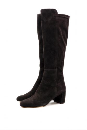 Bottes en daim brun à petit talon AGL | Marine