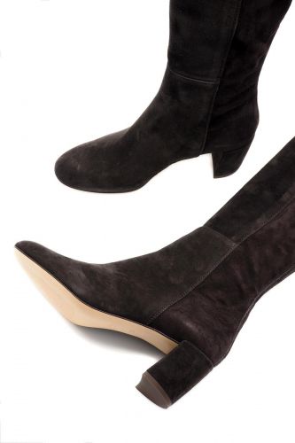 Bottes en daim brun à petit talon AGL | Marine