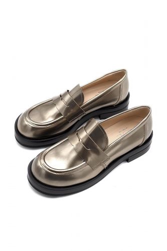 Mocassins en cuire bronze AGL | Marine