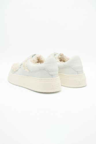 Baskets en cuir et teddy écru AGL | Marine