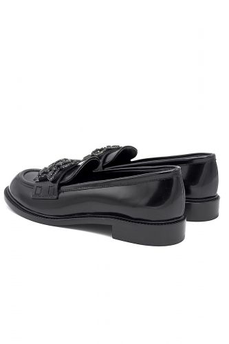 Mocassin en cuir vernis noir AGL | Marine