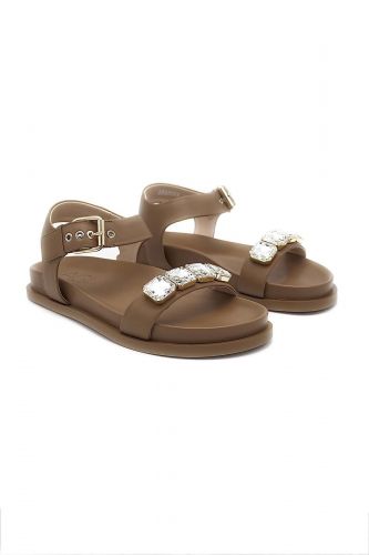 AGL sandale Camel femmes (plate strass sur bride - 69003 sand strass TP) - Marine | Much more than shoes