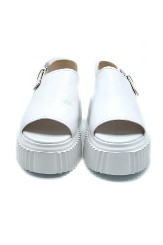 Sandale compensée blanche AGL pour femme | Marine