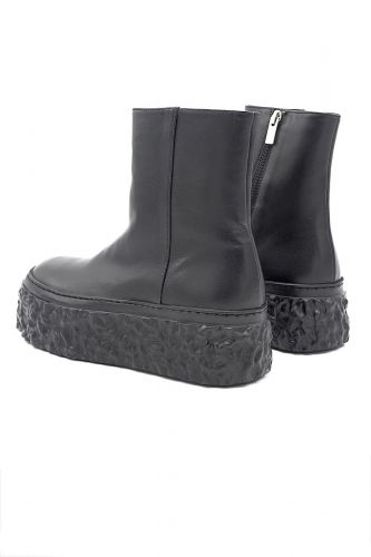 Boots en cuir noir AGL | Marine