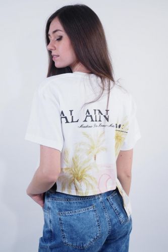T-shirt crop top blanc AL AIN | Marine
