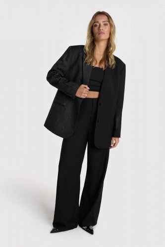 Blazer bi matière noir ALIX THE LABEL | Marine