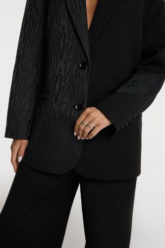 Blazer bi matière noir ALIX THE LABEL | Marine