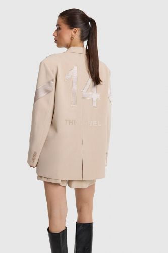 Blazer sand à bande satin ALIX THE LABEL | Marine