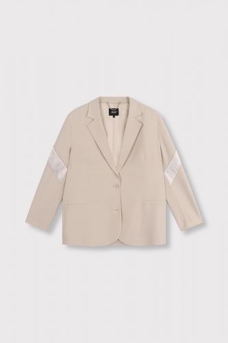 Blazer sand à bande satin ALIX THE LABEL | Marine