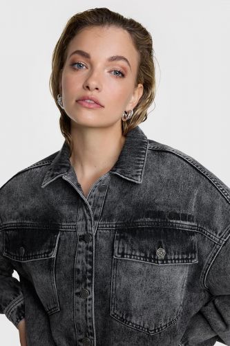 Veste en jeans gris ALIX THE LABEL | Marine