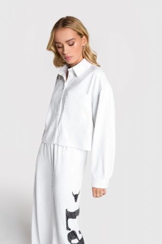 Chemise en sequins blanc ALIX THE LABEL | Marine