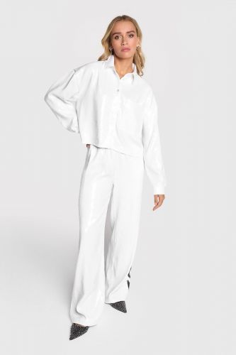 Chemise en sequins blanc ALIX THE LABEL | Marine